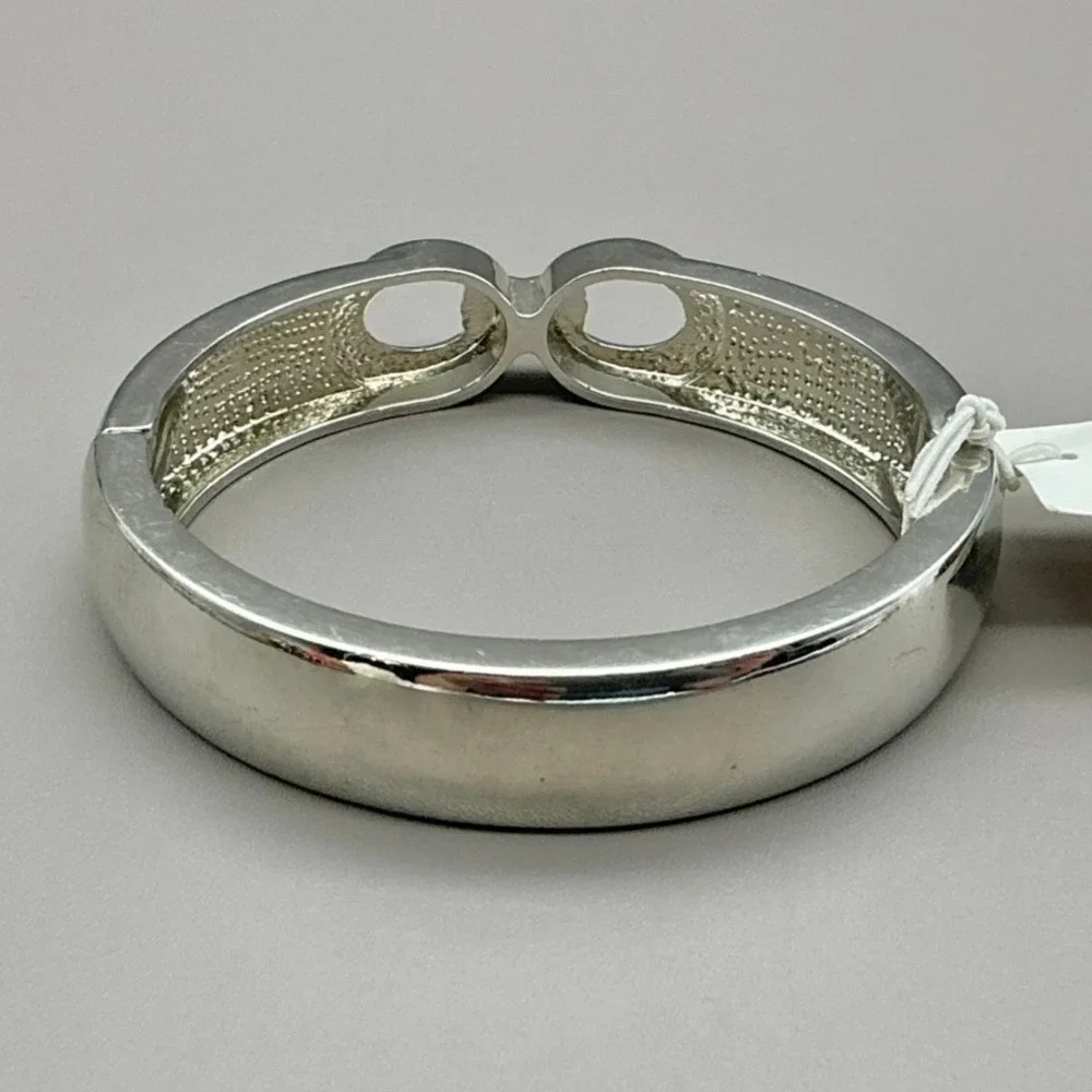 Banana Republic Bracelet Womens Silver Tone Interlocking Link Hinge Bangle 7